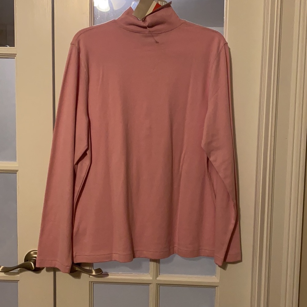 NWT. Women’s pink large mock neck shirt. - Picture 2 of 5